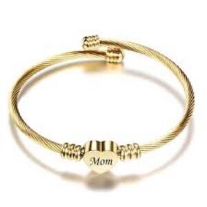 Stainless steel gold plated mother bracelet